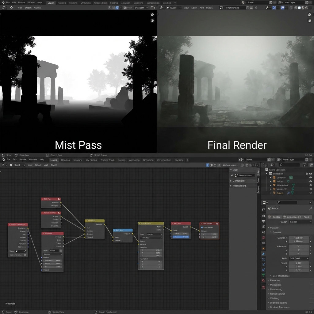 Mist Pass in Blender: Z‑Depth Workflow for Atmospheric Perspective in Photoshop