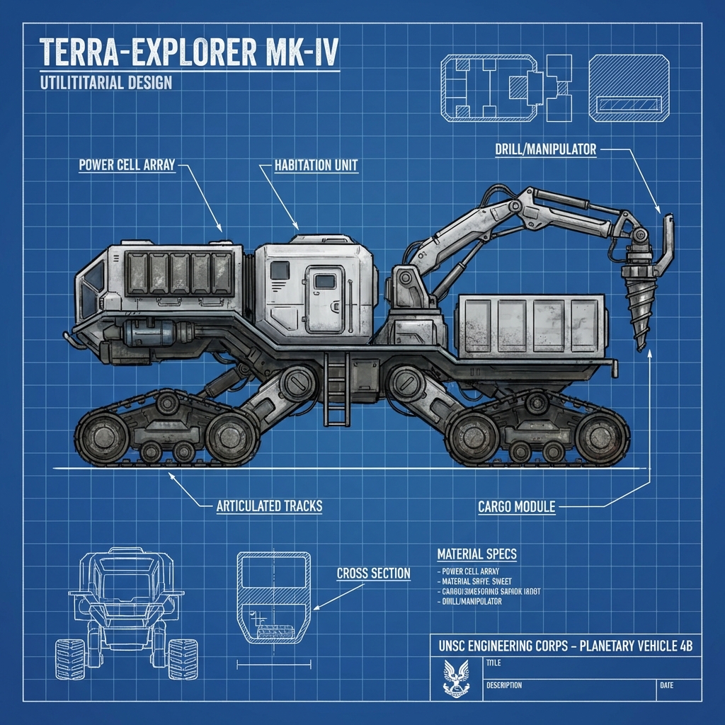 Vehicle Design for Concept Art: Thumbnails to Blueprint (Side View First)